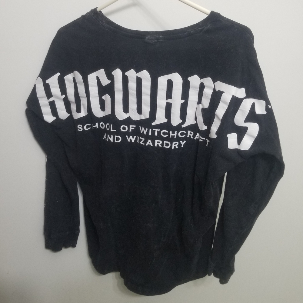 VGUC black cotton Hogwarts Harry Potter long sleeved shirt - Picture 5 of 6